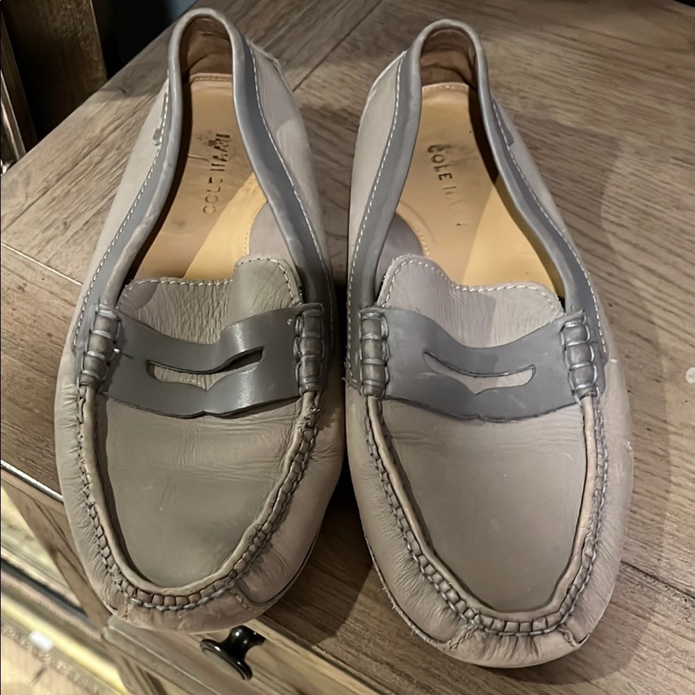 Cole Haan Gray Suede Loafers Slip-Ons
